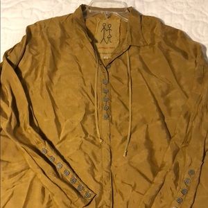 Johnny Was Pete & Greta Button Olive Green Blouse